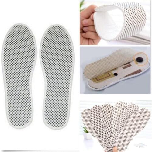 1 Pair Comfortable Warm Nano Tourmaline Magnetic Self Heating Insole Foot Insoles Warm Paste Pads Women Men