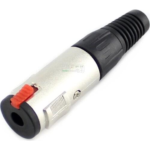 1Pcs extension cord 6.35mm female plug big three-core welding head 6.5 wiring with locking microphone balance
