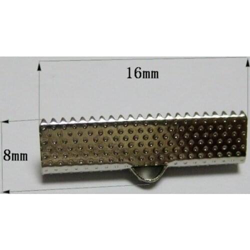 100 Textured Silver Tone Ribbon Necklace Cord End Caps Crimp Beads Tips 16X8mm