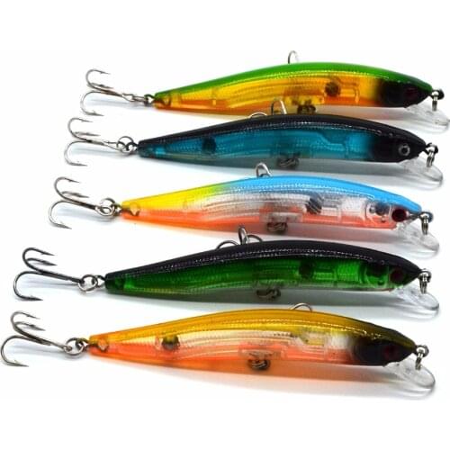 5 pcs/lot Brand New Minnow Fishing Lures 10cm 8.1g 6# Hooks Fish Minnow Lure Tackle Hard Bait Pesca Wobbler Artificial Swim bait