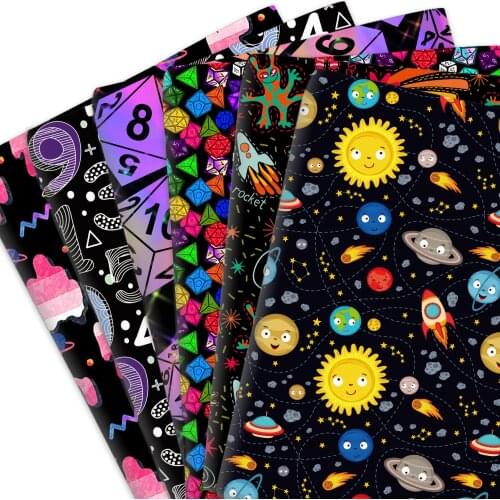 50*145cm Triangle Planet Solar 100% Pure Or Polyester Cotton Or Knit Material Patchwork Sewing Fabric Quilt Needlework DIY Cloth