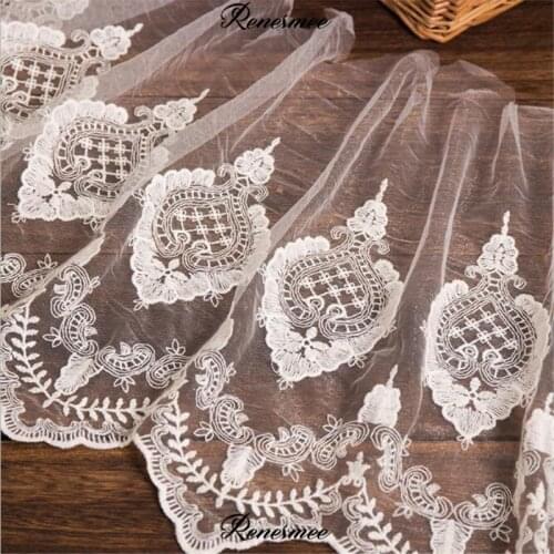 7Yards White lace accessories decorative mesh clothing diy curtain sofa cushion home textile clothing fabric lace trimings 32cm