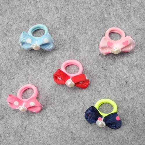 Pet accessories head wave flower butterfly knot hair wrapped around the sun flower Teddy hair band Dog aaccessories 50pcs/lot