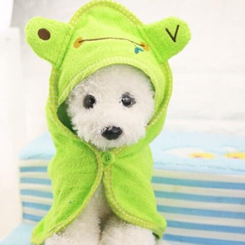 Dog Bath Towel Cartoon Cotton Bath Towel Cute Little Animal Water Absorbing Bathrobe Pet Bath Towel