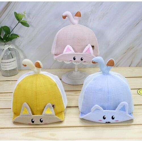 Summer Baby Boy Snapback Caps Adjustable Mesh Sun Hat for Girl Cotton Cartoon Kids Baseball Cap (Suit for 6-24 Months Babies)