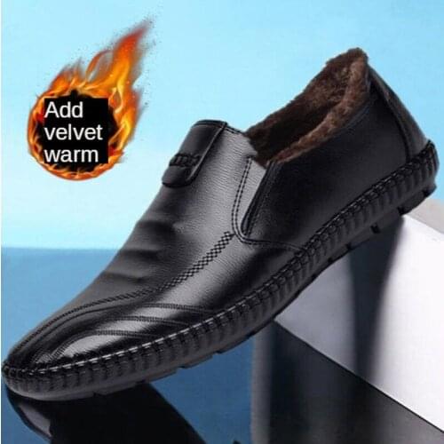 Fashion Mens Casual Shoes Artificial Leather Comfortable Lightweight Men Boots Ankle Slip-On Snow Boots for Men 2021 New