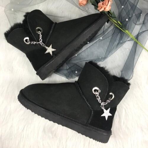 Wholesale/Retail High Quality Womens Australia Classic Snow Boots Genuine Sheepskin Natural Fur Winter Boots Womens Warm Shoes