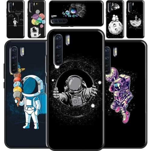 Space Starry Sky Moon astronaut Case For OPPO A93 A91 A83 A5 A9 A31 A53 2020 A52 A72 A15 A3S A5S F5 Find X3 Pro Cover Capa