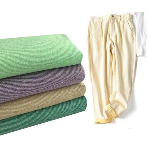 Colotful Jeans Fabric Cotton Twill High End Washed Denim Fabrics Sewing Pants Jackets DIY HandCrafts Costura telas 100X150cm