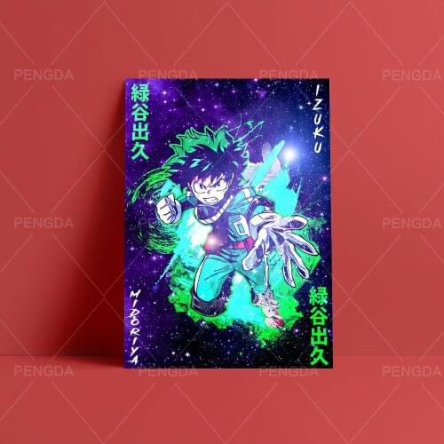 Home Decor Painting My Hero Academia Green Canvas Angry Print Poster Modern Wall Art Modular Picture Bedroom Background Frame