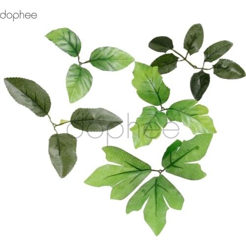 Dophee 100pcs Simulation of raw silk flower leaf decoration leaf garland rod accessories DIY accessories artificial flowers