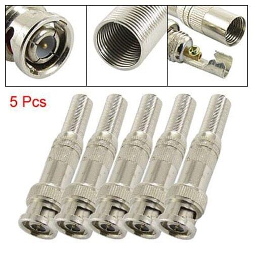 Good 5pcs Solder Less Twist Spring BNC Connector Jack for Coaxial RG59 CCTV Camera