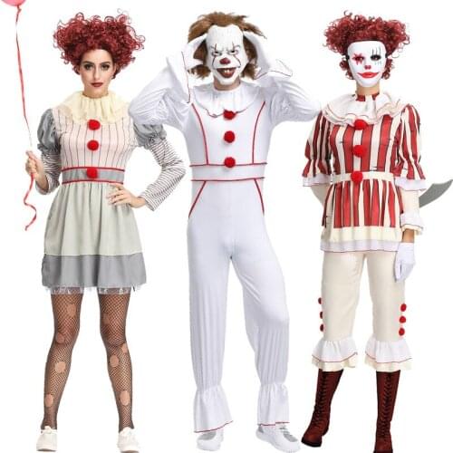 Nightmare Before Christmas Clown It: Chapter Two Costumes Carnival Halloween Fancy Dress Costumes Kigurumi for Men Women