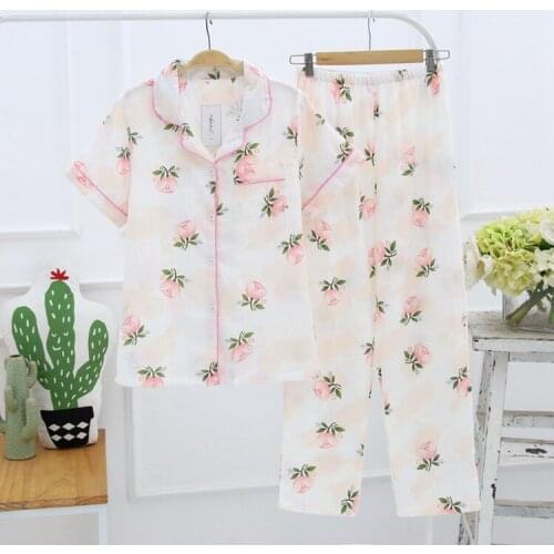 Summer Nightgown Cute Home Suit for Womens Shorts Female Plus Size Cotton Clothing Underwear Pajamas Sets Outfits Pajamas