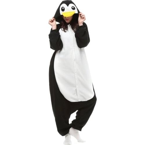 CosAnimal Kigurumi Polar Fleece Penguin Costume Cartoon Onesies Pajama Halloween Carnival Masquerade Party Jumpsuit Clothing