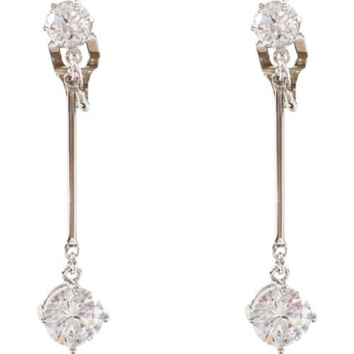 LANFLORA fashion contracted women clip-on earrings for birthday gift copper alloy cheap factory shop earrings wholesale price