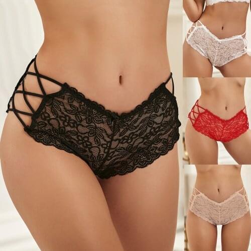 M-5XL Plus size thong Sexy Womens Lace Plus Size Lace Sexy High Waist Thong Underwear Panties cuecas fio dental mulher soft T3