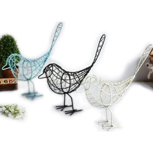 Metal Iron Wire Bird Hollow Model Artificial Craft Fashionable Home Furnishing Table Desk Ornaments Decoration Gift Drop Shiping