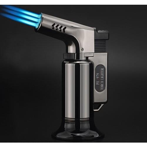 Powerful Windproof Triple Turbo Torch Lighter Metal Kitchen BBQ Cigar Spray Gun Jet Gas Cigar Outdoor Lighter Turbo Gadgets Man