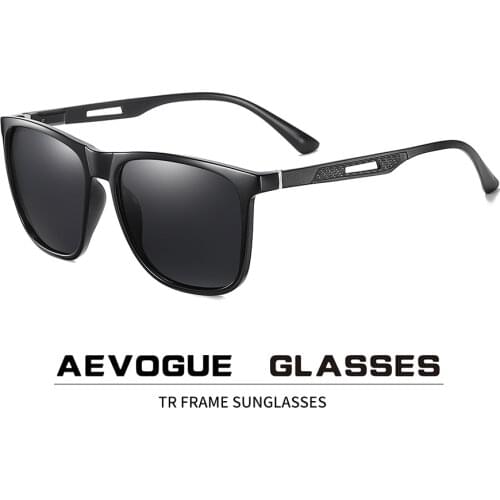 AEVOGUE Men Square Polarized Retro Sunglasses Aluminium Magnesium Temple Brand Design Driving UV400 очки мужские широкие AE0815