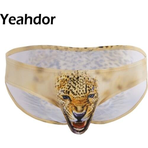 Mens Slim Low Rise Stretchy Lingerie Briefs Cartoon Printing Bulge Pouch Bikini Panties Male Sexy Erotic Underwear underpants