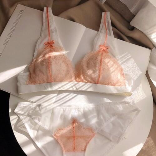 EFIOLY New Deep V Bra Set Push-up Stitching Luxury Luxury Lace Lingerie Set Sexy Lingerie Double-breasted Eyelash Lace