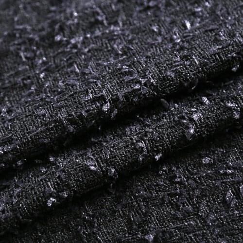 50x145cm France Black and White Color Dyed Braided Tweed Fabric For Woman Autumn Jacket Dress Suits Coat DIY Sewing Material
