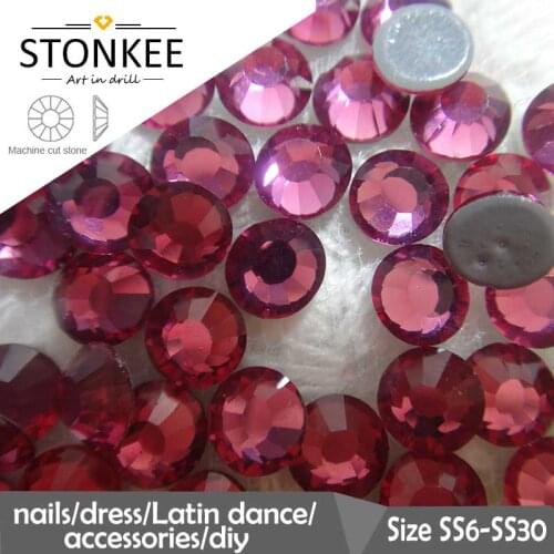 Flat Beads HotFix crystal and colors Rhinestone iron-on SS6 SS10 SS10 SS20 SS30 for Wedding Dress Bags Hat DIY