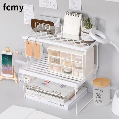 Desk Closet Organizer Storage Shelf for Office Rack Space Saving Wardrobe Decorative Shelves Cabinet Holder Document Tray Holder