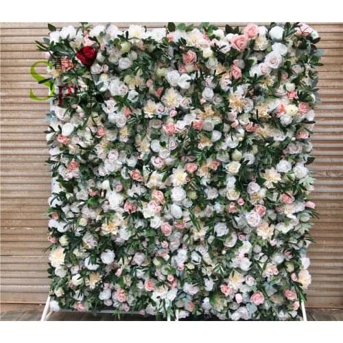 SPR High quality wedding decorations silk wedding floral flower wall backdrops for wedding decoration