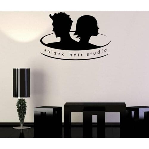 Unisex Hair Salon Sticker Hairdresser Beauty Salon Decal Barber Posters Vinyl Wall Decals Decor Mural Hair Salon Wall Decal