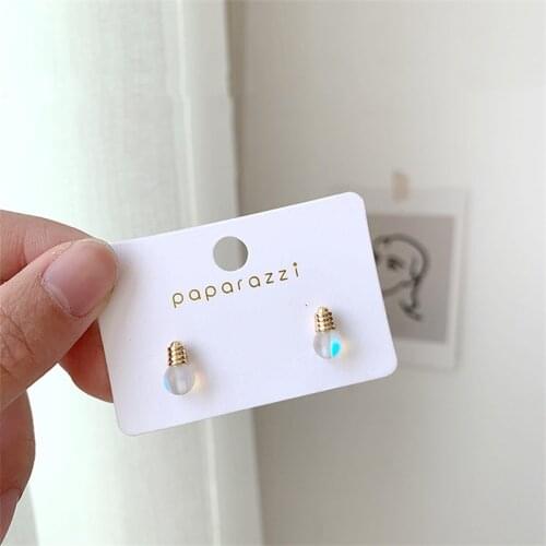 Super Mini Cute Colorful Light Bulb Stud Earrings Korean Personality Creative Resin Women Earrings Jewelry Wholesale Girls Gifts