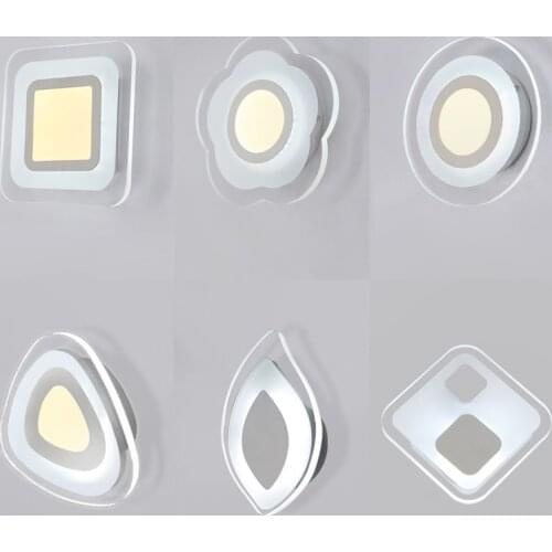 White Acrylic Led Wall Light For Living Room Beside Room Bedroom Luminarias LED Sconce Bathroom Wall Lamp Modern AC85-260V