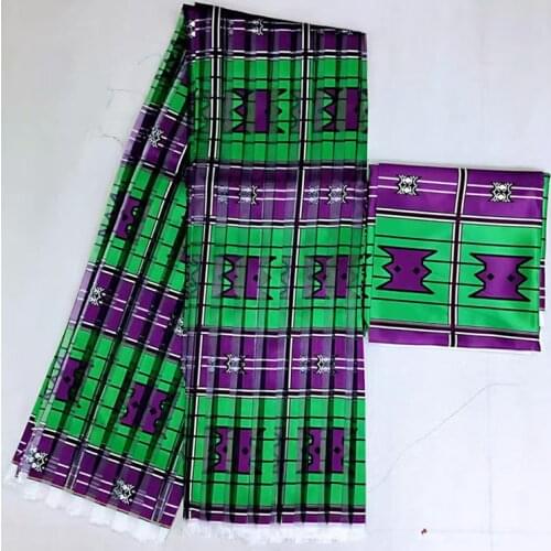 Ankara african wax print fabric pure silk fabric african fabric organza fabric 2+4yards organza ribbon silk for dress MM-B16