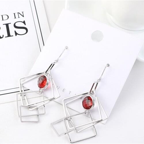 TONGKWOK Bohemia Exaggeration Dangle Earrings For Women Silk Thread Tassel Metal Long Chandelier Earrings #140633