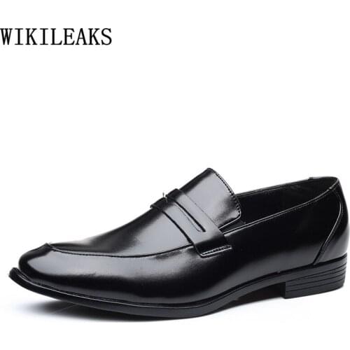 Fashion Men Loafers Shoes Formal Pointed Toe Men Wedding Shoes Office 2021 Slip on Leather Shoes Men Classic Zapatos De Hombre
