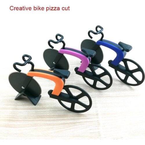 Bicycle Pizza Cutter Wheel Stainless Steel Plastic Bike Roller Pizza Chopper Slicer Kitchen Gadget J2Y