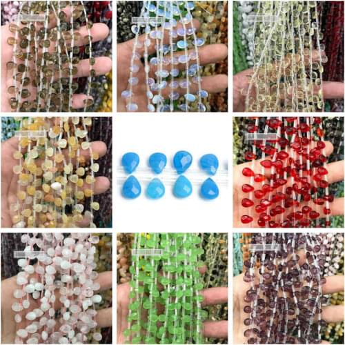 High Quality 6x9mm Natural Crystal Agates Stone Faceted Drop Shape Necklace Bracelet Jewelry Gems Loose Beads 37Pcs wk68