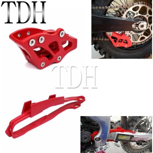 Motocross Dirt Bike Red Swingarm Chain Guide Guard With Chain Slider Guard Protector For Honda CR CRF 125 250 450 R X 2000-2007