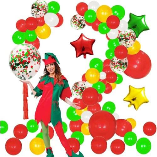 108Pcs 82pcs Red Green White Balloons Garland kit Chain Christmas Balloons Decorations For Home Party Helium Globos Navidad 2020