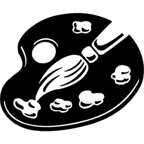 14.2cm*11.6cm Art Paint Palette Vinyl Car Accessories Stickers Decals Black/Silver S3-5168