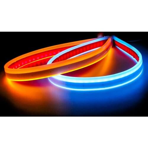 2pcs 60cm Led DRL Daytime Running Lights Turn Signal DRL Led Strip Car Light Accessories Brake Side Lights Headlights For Auto