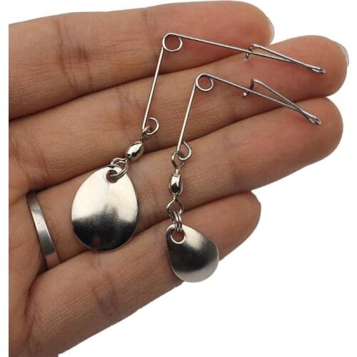 5pcs spinnerbait Lure DIY For Spinner Spoon Lures Frogs VIB Reflective Stainless Steel Sheet Noisy Spoons Fishing Accessories