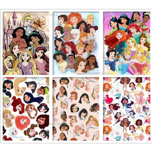 5d Diy Diamond Painting Disney Princess Collection Cartoon Posters Diamond Mosaic Embroidery Cross Stitch Full Drill Home Decor