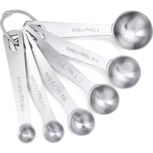 6Pcs Measuring Spoon Set Kitchen Gadgets And Accessories Tea Coffee Spoon For Baking Tools Stuff