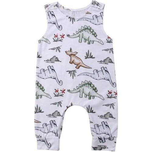 Citgeett Summer 0-24M Baby Girl Boy Print Cartoon Romper Sleeveless Jumpsuit Infant Toddler Playsuit Clothes