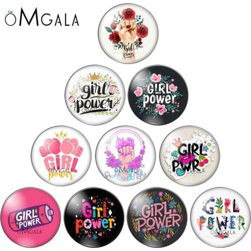 Flower Quote Girl Power Patterns 8mm/10mm12mm/18mm/20mm/25mm Round photo glass cabochon demo flat back Making findings