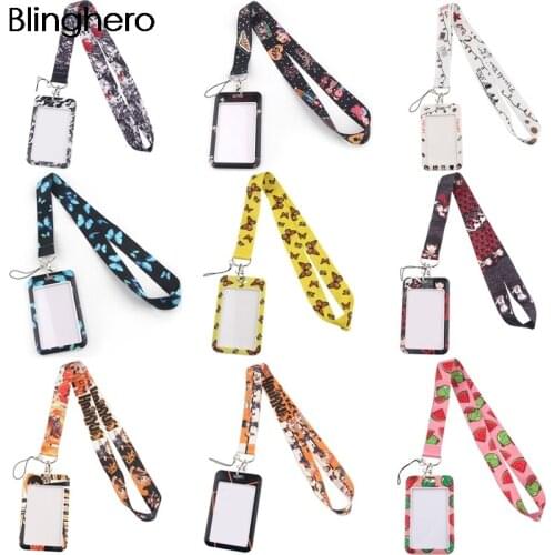 BH1282 Blinghero Cartoon Butterfly Bank Credit Card Holders Bus Holder Identity Badge With Lanyard For Phone Key Office Supply