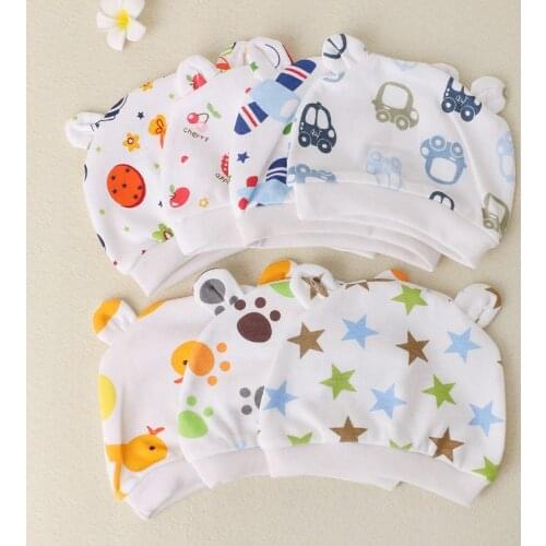 Baby Hat Cartoon Floral Print Cute Newborn Boys Girls Cap Beanie Rabbit Ear Decoration Warm Autumn Spring Infant Children Hats