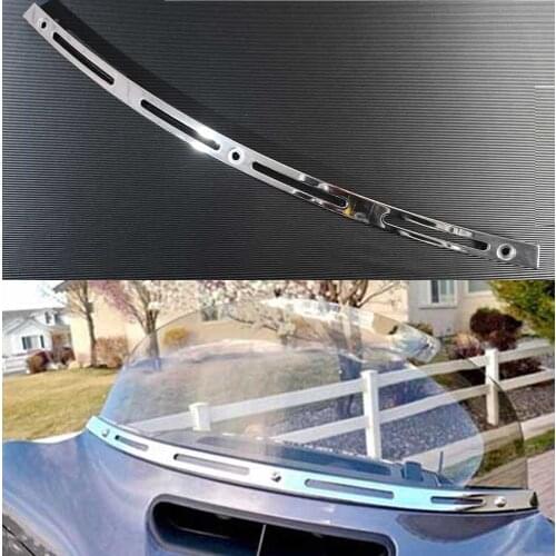 For 1996-2013 Harley Electra Street Glide Touring Moto High Quality Chrome Slotted Batwing Windshield Trim Motorcycle
